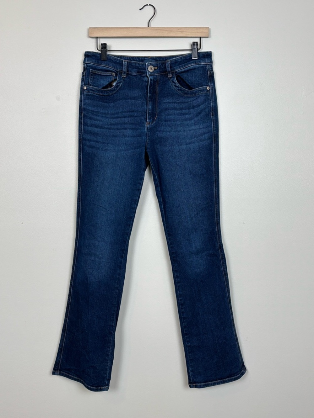 J Jill Jeans Womens 8R Dark Indigo High Rise‎ Bootcut Whiskered Stretch Denim